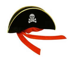 Шляпа пиратская с красной лентой
