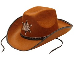Шляпа шерифа, коричневая