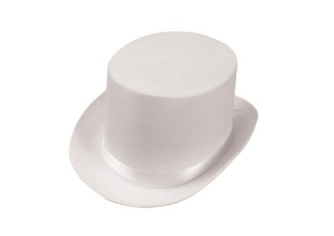 Шляпа цилиндр, белый, обтянут ткань