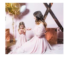 Нежно-розовый комплект мама+дочка